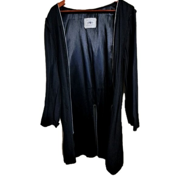 American Apparel DPSC Men's 42S All Weather Army Black Trench Coat Zip Lining - Picture 12 of 14